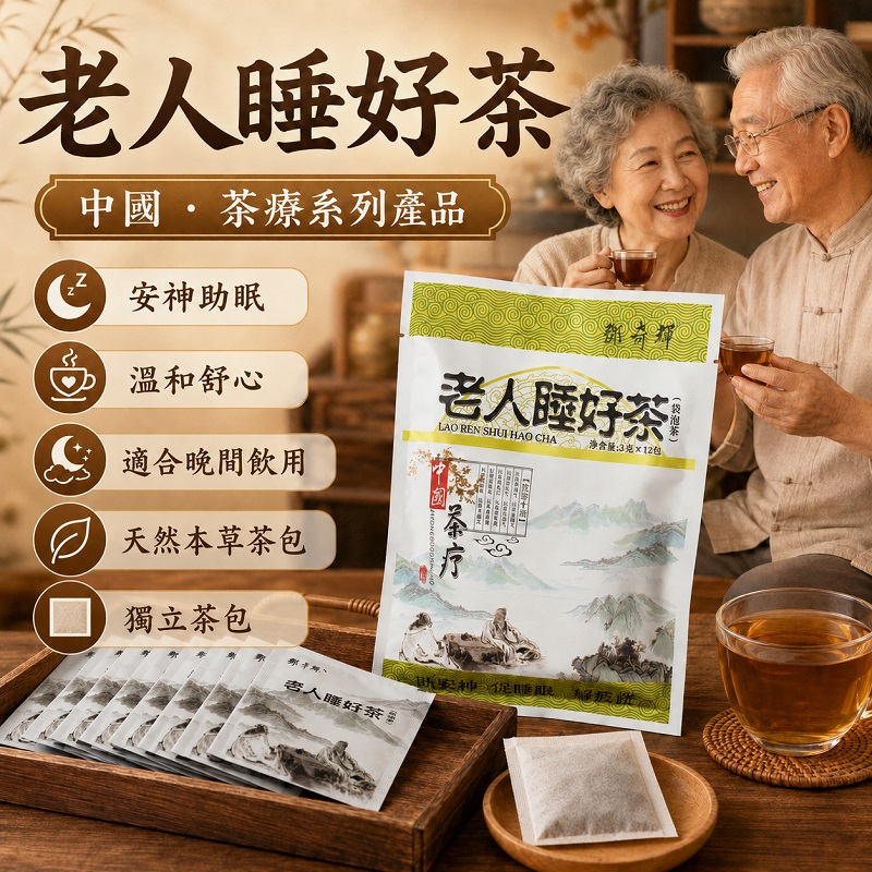 鄧奇輝牌老人睡好茶袋泡茶包幫助睡眠天然草本精華