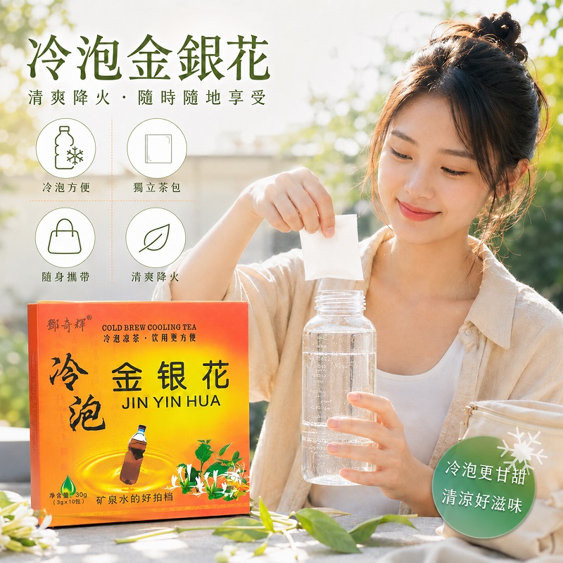 金銀花冷泡涼茶｜清新花香｜無糖草本袋泡茶